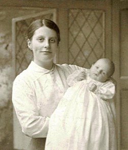 Pauline with baby Hubert. With thanks to Vivienne Marshall