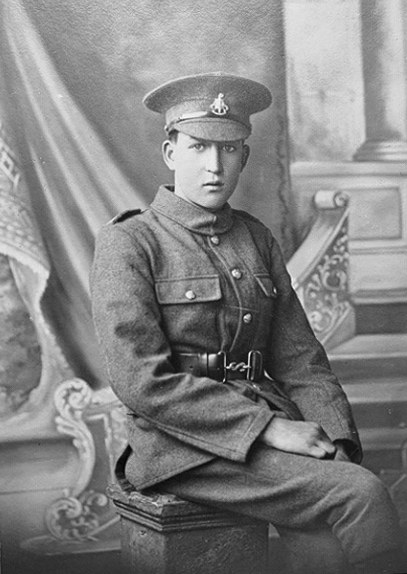 Harry Irving Mayes (probably 1916). Note the Royal Sussex cap badge