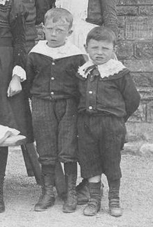 Albert on right with his cousin Stanley Mayes. Ringstead School photograph c1900