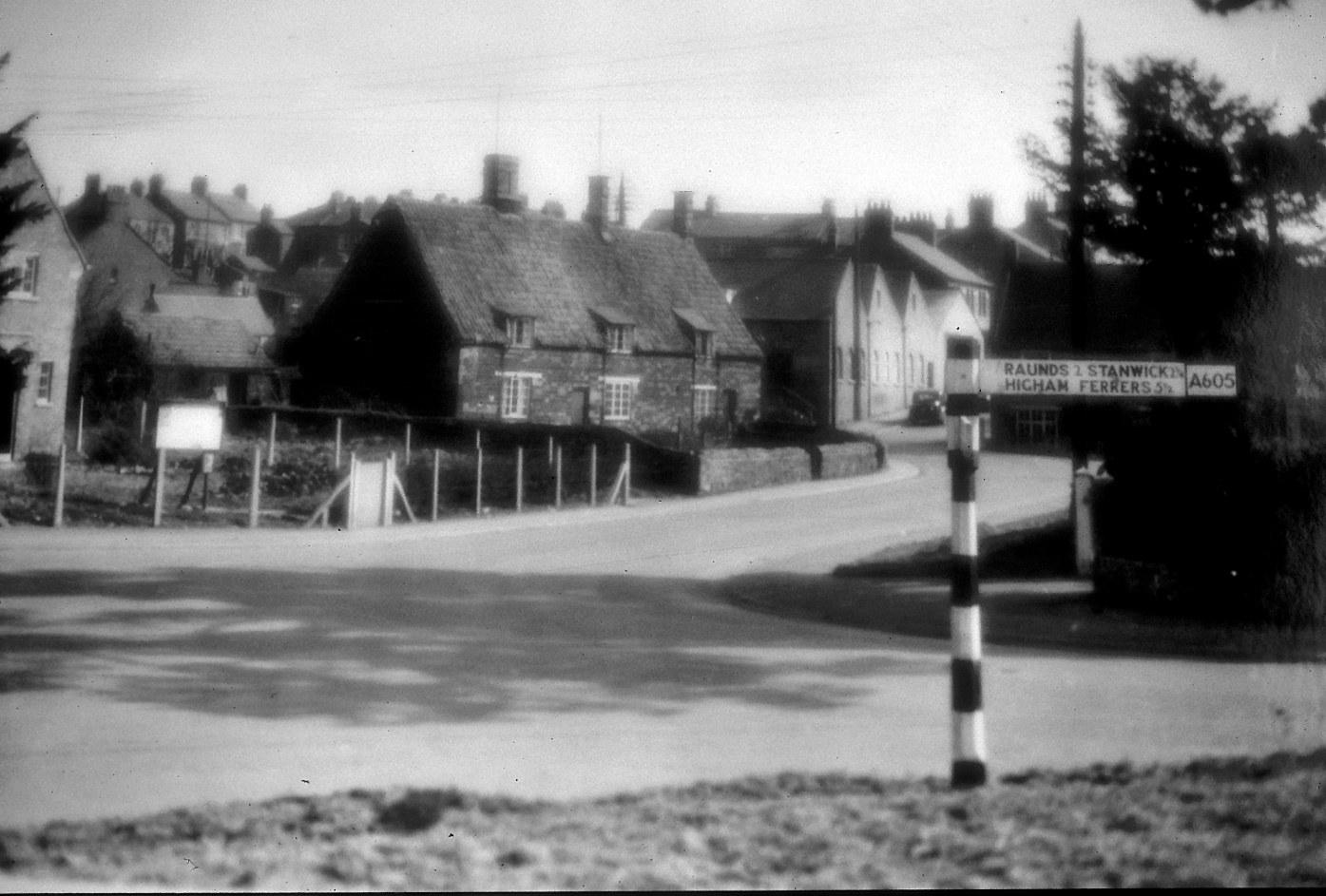 The Police House on the left edge of the photograph opposite Raunds Road