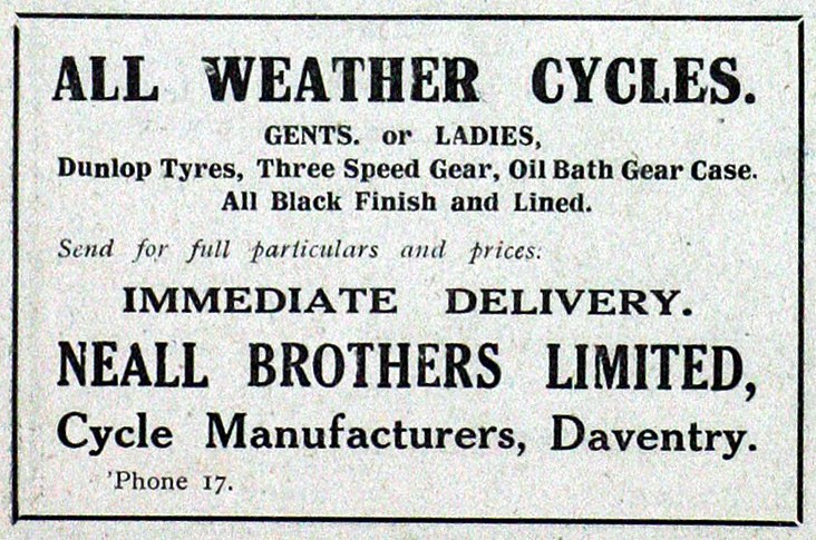 Advert; September 1920. .