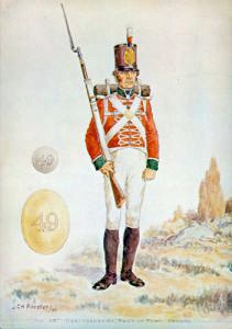 A Private in the 49th in 1812 by J.C.H Foster (City of Toronto Museums Canada) I have not found any copyright notice but will remove if there is a problem.