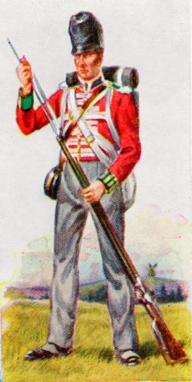 Uniform of the 69th (South Lincolnshire) Regiment (From my own 1930s cigarette card)