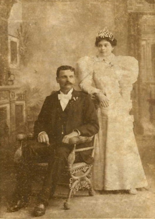Marriage Photograph of Archibald and Estelle. Is it significant that her left hand is hidden? With the kind permission of Paul Fleetwood