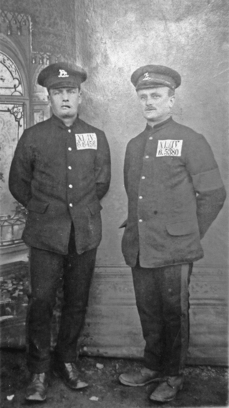 Frank (Horace) is on the left in the darker uniform (POW Camp)