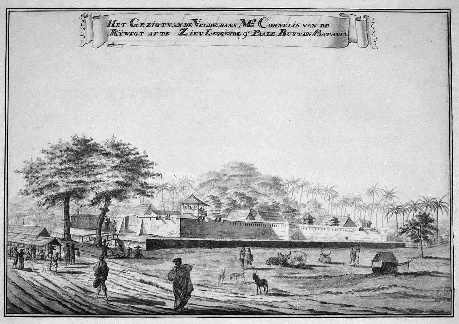 Fort Cornelis (date 1770-2: Some forty years before Jon Knowles was there). Johannes Rach. Wikimedia Commons