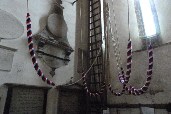Tabitha Boswell’s memorial plaque is in the corner partly hidden by the ladder Author’s photograph 15th October 2012