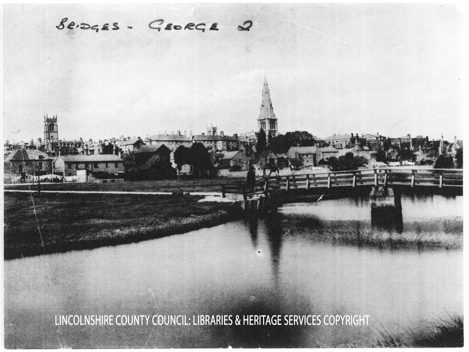 The George Bridge around 1870/1880 showing the bars under which Alfred rolled to his death. The cross bars were later replaced by large diamond lattice work