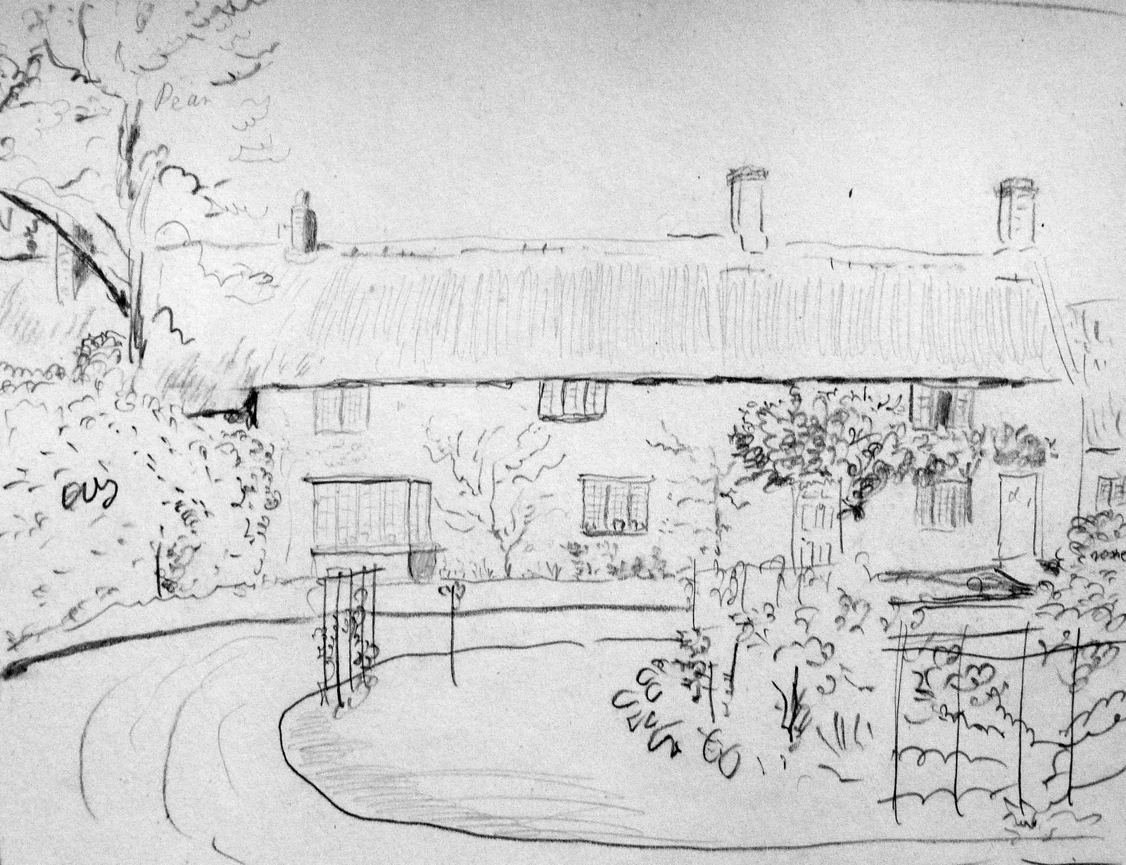 Ringstead Vicarage June 21st 1847. A rough sketch by George Clarke. With the kind permission of Northampton Record Office (GCPS Bk13 p20)
