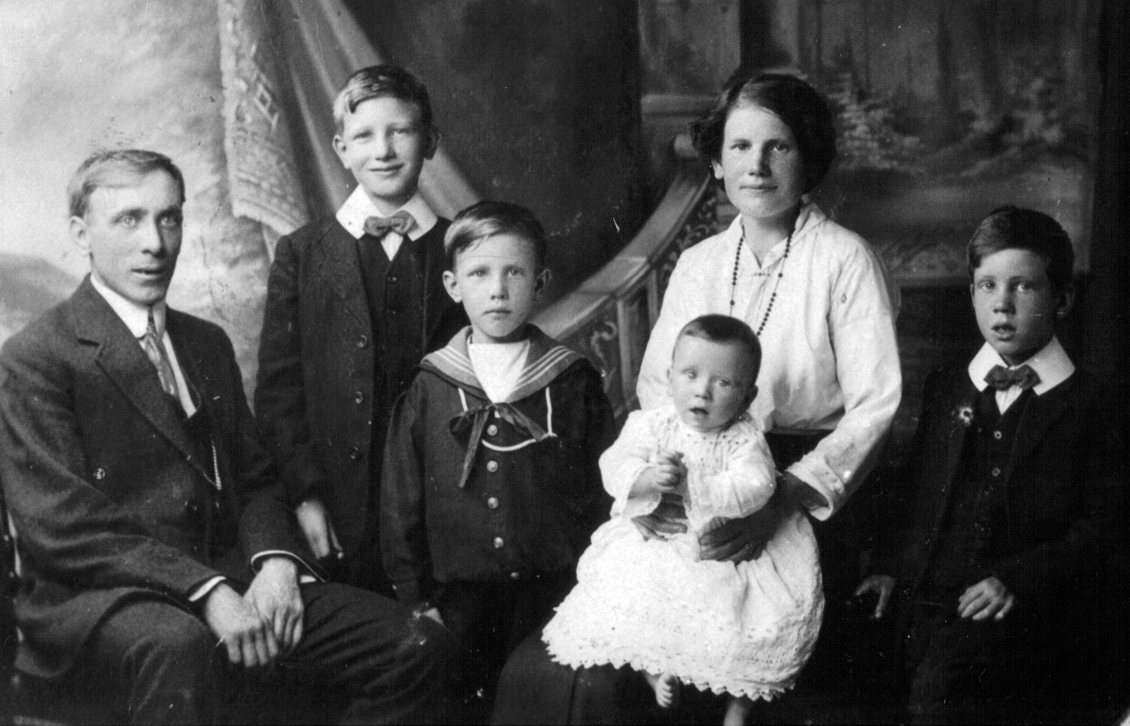 John and Eunice with their sons (probably just after the First World War).