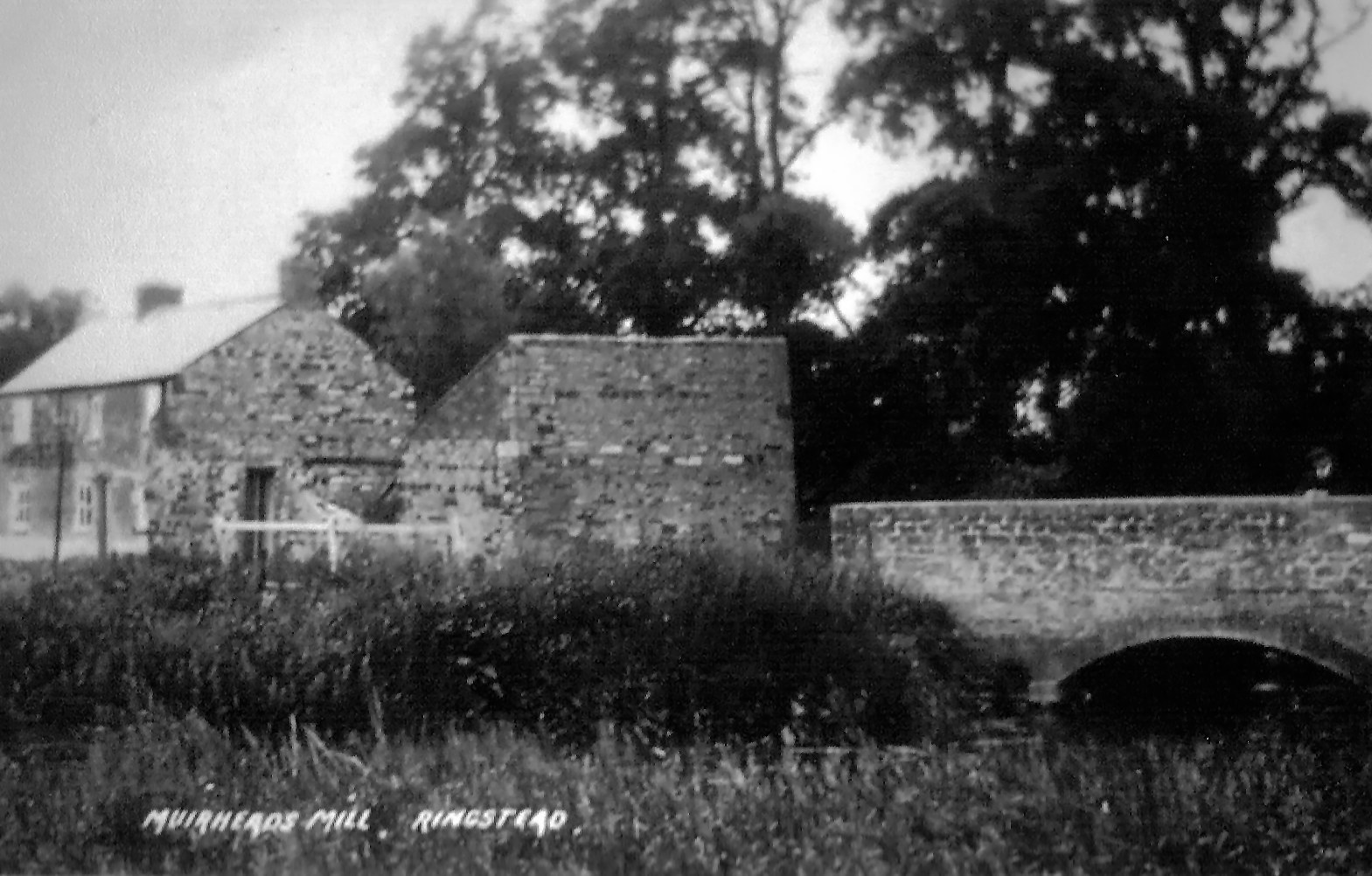 Ringstead Mill (possibly early 20th Century: Source of photograph unknown). The Muirheads lived in one of the Mill Cottages but were shoemakers.