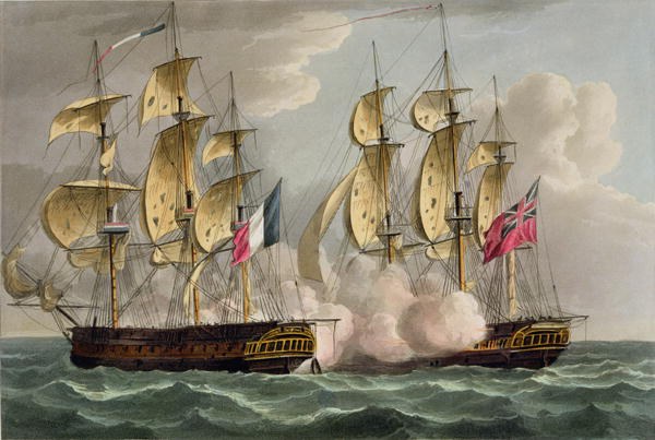 The Immortalité being captured by HMS Fisgard