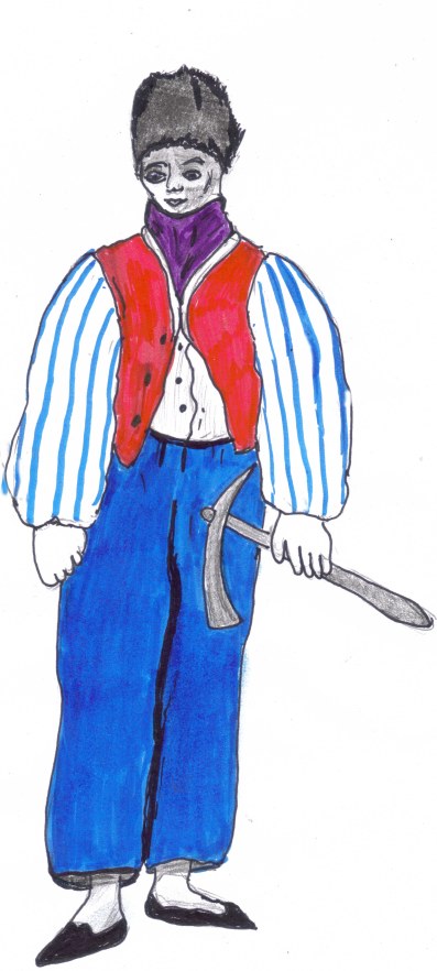 Author’s rough sketch of a ship's carpenter at about this time.