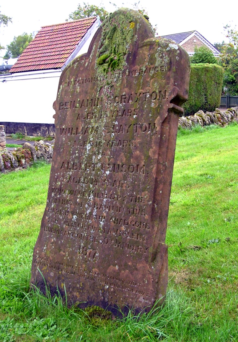 The quotation at the base of the headstone reads: ’What is your life. It is even a vapour that Appeareth for a little time and then vanisheth away.’