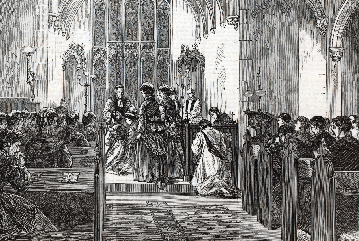 Chapel in Brompton Hospital (this is a special Confirmation by Bishop of London). Illustrated London News January 3rd 1874 (author’s copy).