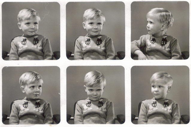 David Ball as a young boy &mdash; a sheet of six studio poses