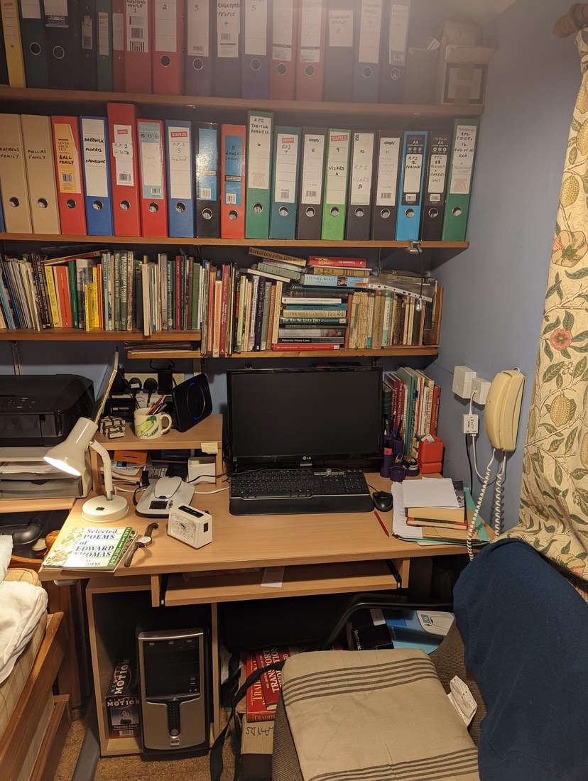David Ball at work on his Ringstead research